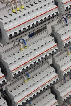 Current circuit breakers. Stock Photos
