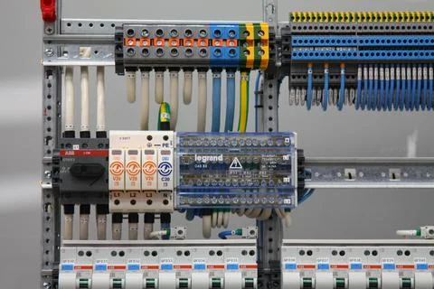 Current circuit breakers. Stock Photos