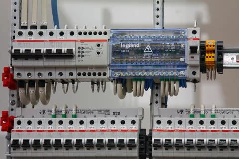 Current circuit breakers. Stock Photos