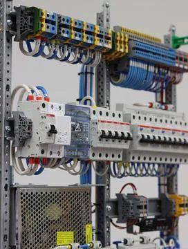 Current circuit breakers. Stock Photos