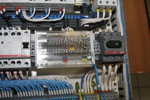 Current circuit breakers. Stock Photos