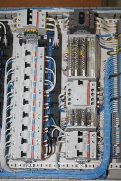 Current circuit breakers. Stock Photos