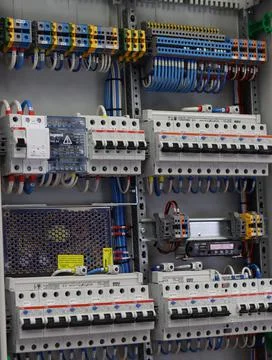 Current circuit breakers. Stock Photos