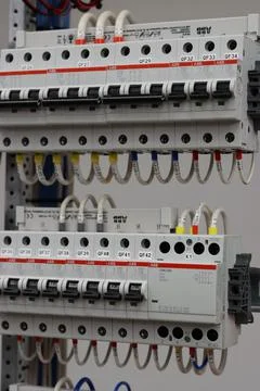 Current circuit breakers. Stock Photos