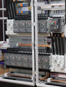 Current circuit breakers. Stock Photos