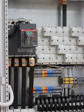 Current circuit breakers. Stock Photos