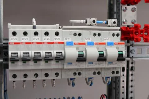 Current circuit breakers. Stock Photos