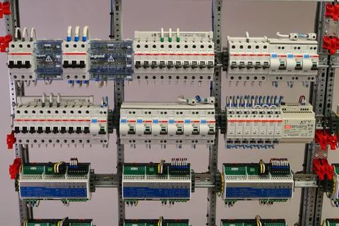Current circuit breakers. Stock Photos