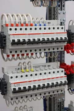Current circuit breakers. Stock Photos
