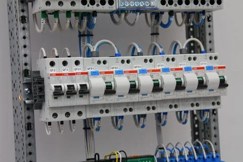 Current circuit breakers. Stock Photos