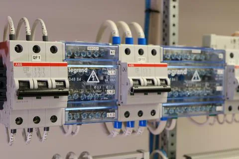 Current circuit breakers. Stock Photos