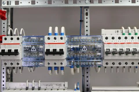 Current circuit breakers. Stock Photos