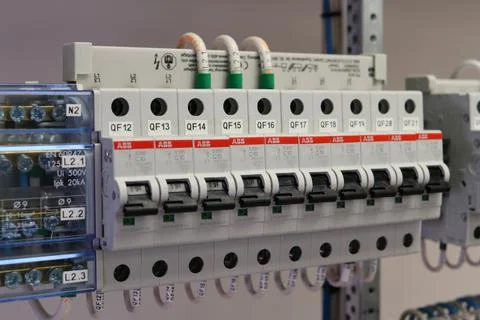 Current circuit breakers. Stock Photos