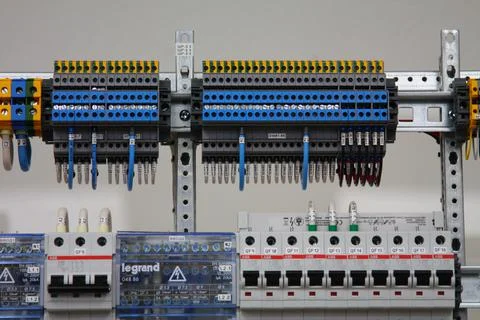 Current circuit breakers. Stock Photos