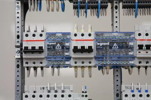 Current circuit breakers. Stock Photos