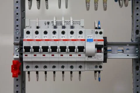 Current circuit breakers. Stock Photos
