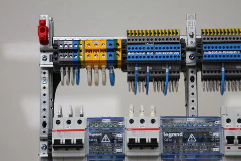 Current circuit breakers. Stock Photos