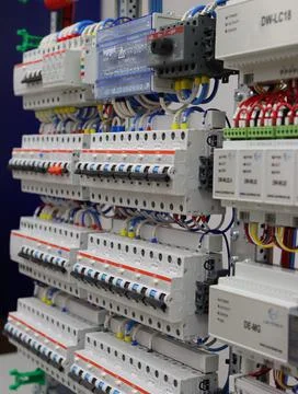 Current circuit breakers. Stock Photos