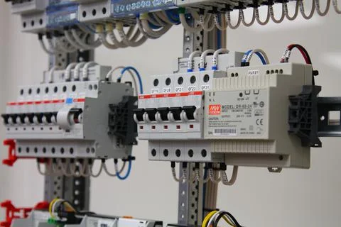 Current circuit breakers. Stock Photos