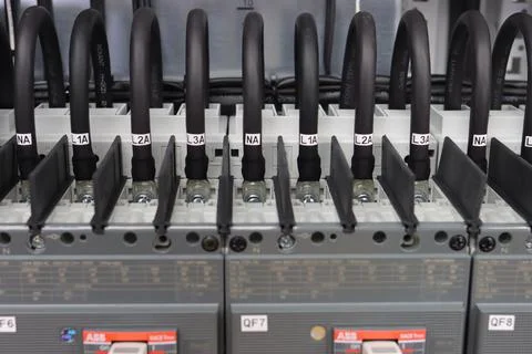 Current circuit breakers. Stock Photos