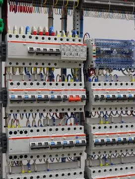 Current circuit breakers. Stock Photos