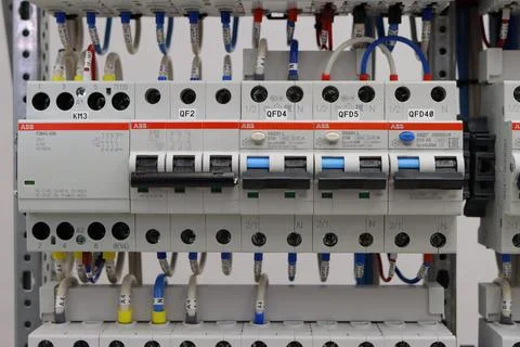 Current circuit breakers. Stock Photos