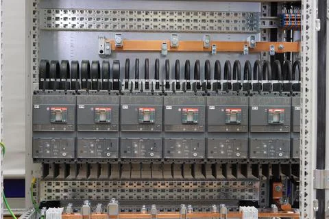 Current circuit breakers. Stock Photos