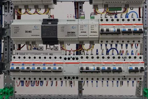 Current circuit breakers. Stock Photos