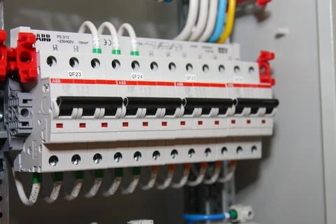 Current circuit breakers. Stock Photos