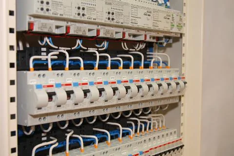 Current circuit breakers. Stock Photos