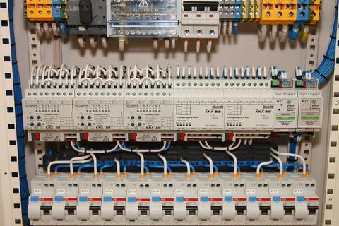 Current circuit breakers. Stock Photos