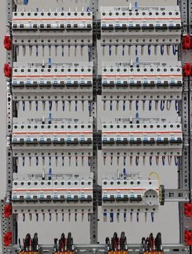 Current circuit breakers. Stock Photos