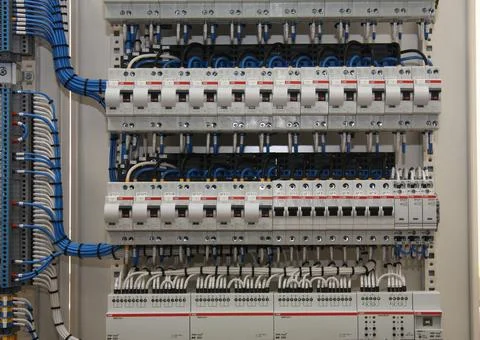Current circuit breakers. Stock Photos