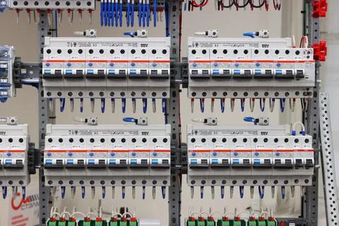 Current circuit breakers. Stock Photos