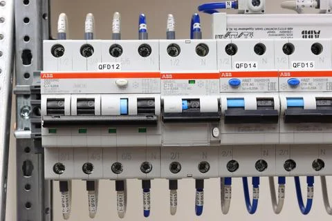 Current circuit breakers. Stock Photos