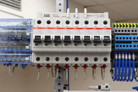 Current circuit breakers. Stock Photos