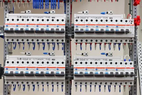 Current circuit breakers. Stock Photos
