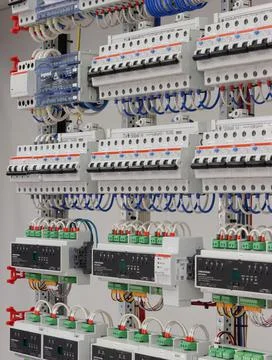 Current circuit breakers. Stock Photos