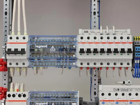 Current circuit breakers. Stock Photos