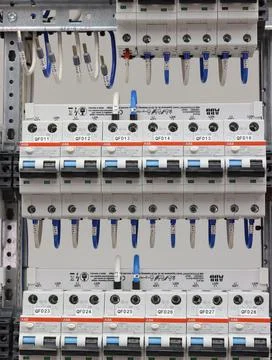 Current circuit breakers. Stock Photos