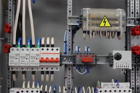 Current circuit breakers. Stock Photos