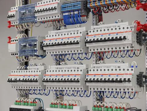 Current circuit breakers. Stock Photos