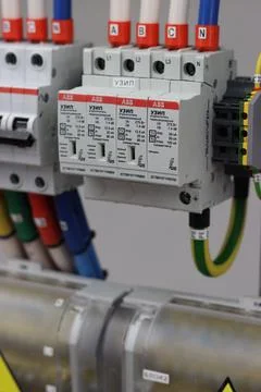Current circuit breakers. Stock Photos