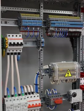 Current circuit breakers. Stock Photos