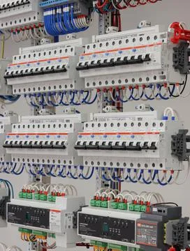 Current circuit breakers. Stock Photos