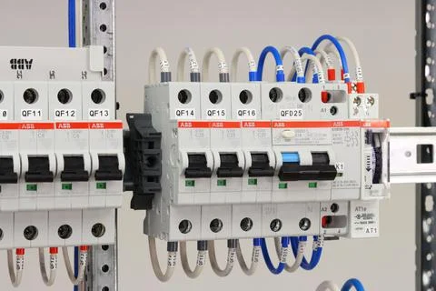Current circuit breakers. Stock Photos