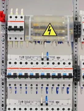 Current circuit breakers. Stock Photos