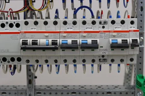 Current circuit breakers. Stock Photos