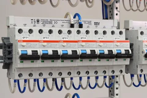 Current circuit breakers. Stock Photos