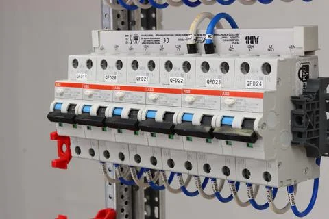Current circuit breakers. Stock Photos